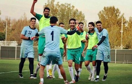 ژست جالب بازیکنان تیم ملی در تمرین امروز