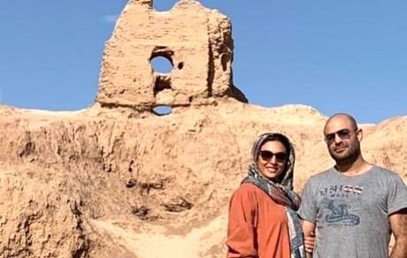 حدیثه تهرانی و همسرش در اماکن تاریخی + عکس