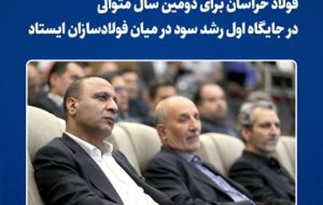 فولاد خراسان برای دومین سال متوالی در جایگاه اول رشد سود در میان فولادسازان ایستاد