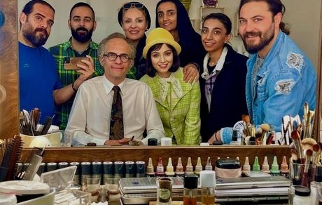 عکس لو رفته از بابک حمیدیان در اتاق گریم سریال تاسیان