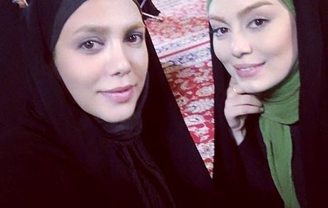 سحر قریشی و شیما مرزی در صحن حرم امام رضا(ع) + عکس