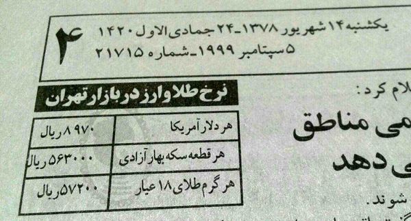 عجایب ایران: قیمت دلار و سکه در سال ۷۸!!!