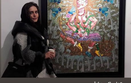 الناز شاکردوست کنار یک نقاشی زیبا + عکس