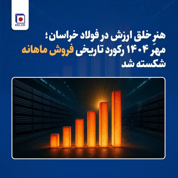 هنرِ خلق ارزش در فولاد خراسان؛ مهر ۱۴۰۴ رکورد تاریخی فروش ماهانه شکسته شد