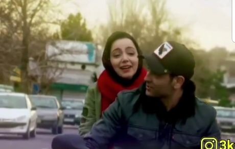 موتورسواری نازنین بیاتی و امیرحسین آرمان + عکس