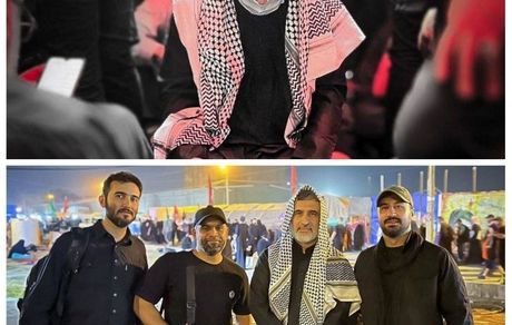 عکسی از سردار شهید حاجی زاده در راهپیمایی اربعین