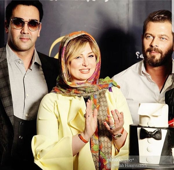 نیوشا  ضیغمی در کنار آقایان خوش چهره سینما + عکس