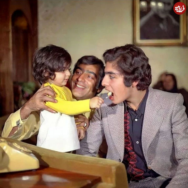 تصویری دیده نشده از فردین در کنار فرزندان اش