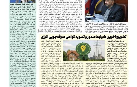 شماره ۱۴۴۰ پیک برق؛ کاری از انتشارات روابط عمومی، امور بین‌الملل و مطالعات اجتماعی شرکت توانیر