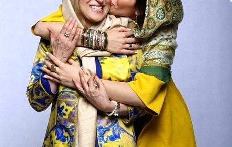 دختر ِ آقای بازیگر فاطمه معتمد آریا را بوسید + عکس