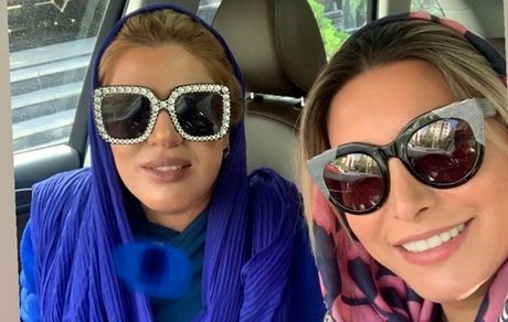 فریبا نادری و دوستش در ماشین لاکچری + عکس