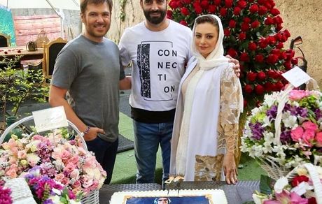 کوروش تهامی در کنار یکتا ناصر و همسرش + عکس